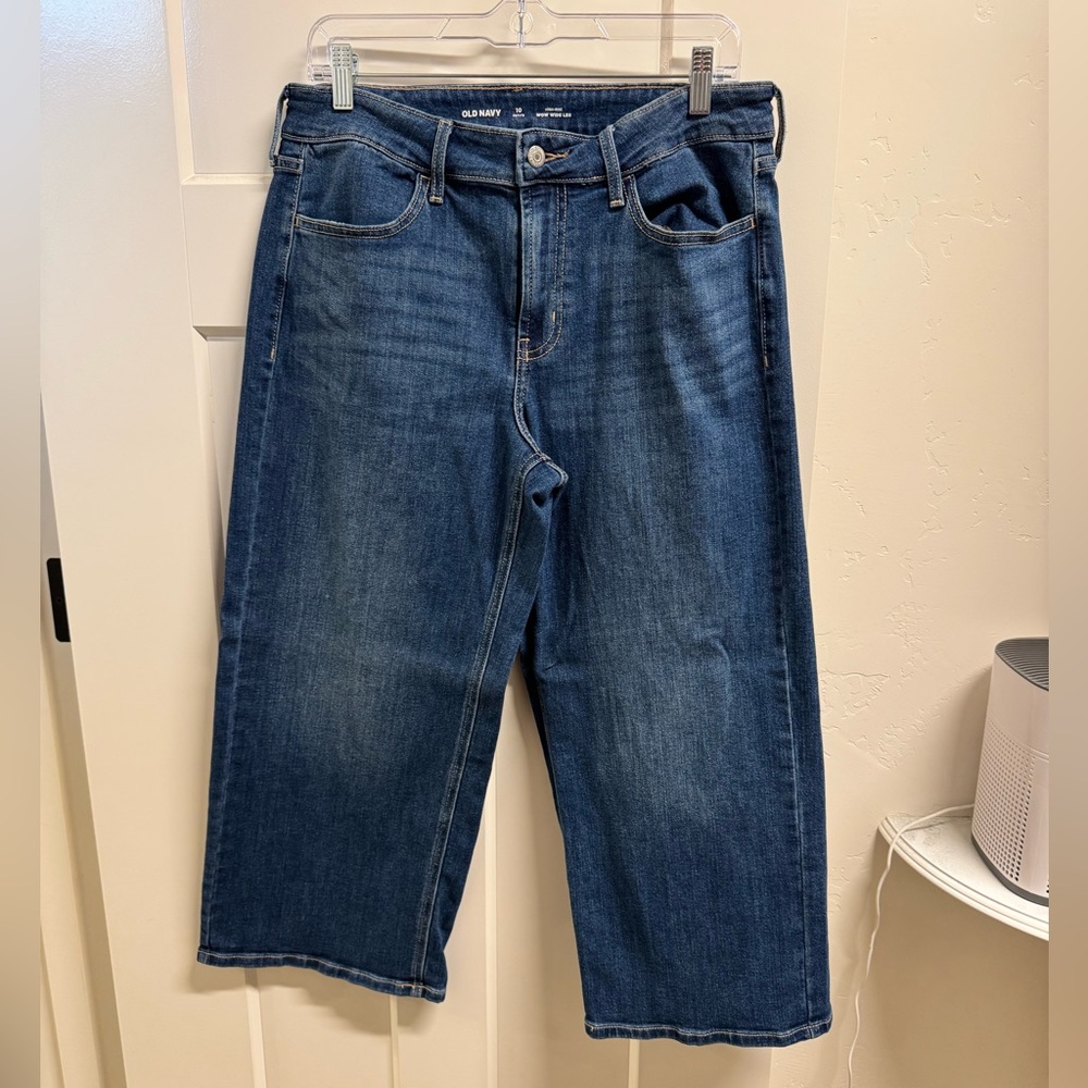 Old Navy High-Rise Wide Leg Cropped jeans, 10 petite